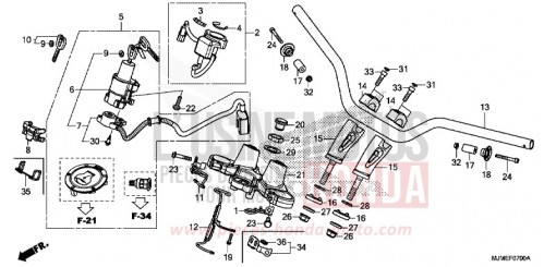 ROHRGRIFF/OBERE BRUECKE VFR800XH de 2017